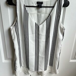 Ann Taylor Black and White Striped Tank Top